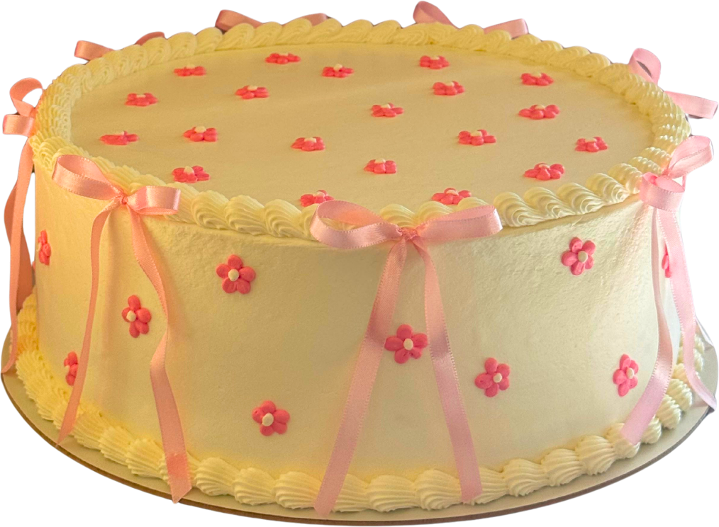Kit Festa G - Bolo Chantininho creme com laços e flores
